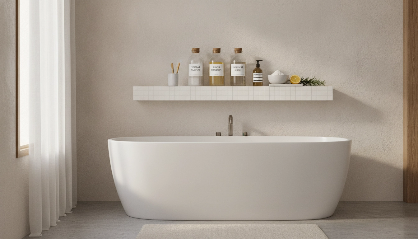 Exemple d'astuces nettoyage rapide salle bain produits naturels avec des ingrédients simples