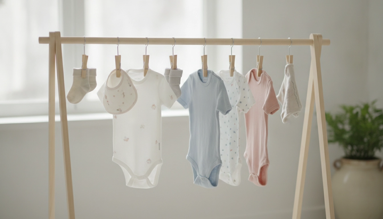 Le séchage naturel des vêtements après des astuces nettoyage vinaigre pour linge bébé.