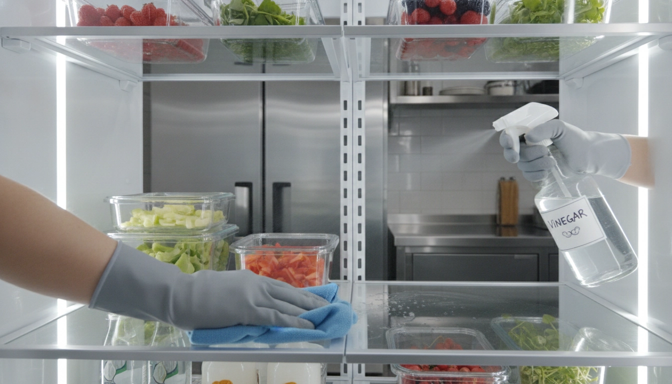 Utilisation efficace des astuces nettoyage vinaigre odeurs frigo sur les clayettes