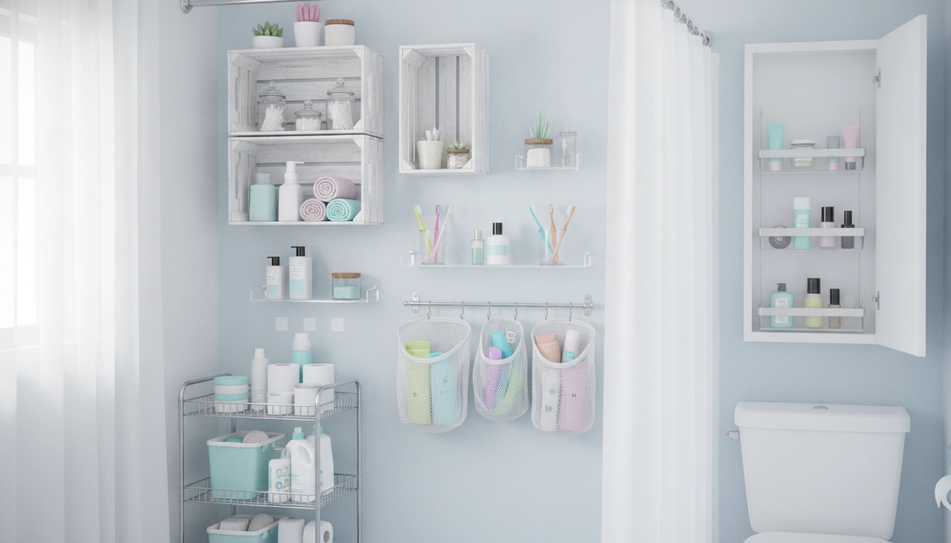 Une salle de bain organisée avec des astuces rangement salle bain petit budget intelligentes