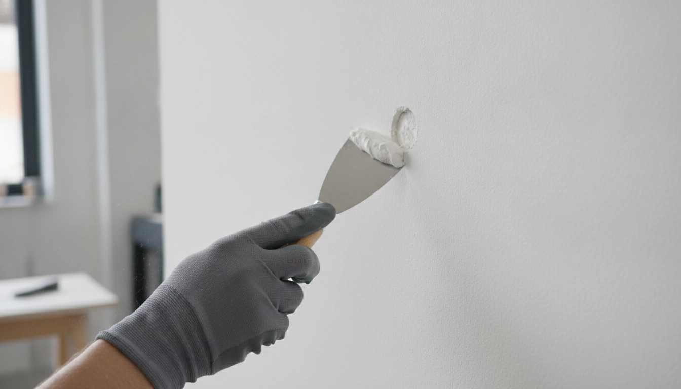 Outils nécessaires pour boucher trou mur plâtre facilement dans une pièce lumineuse.