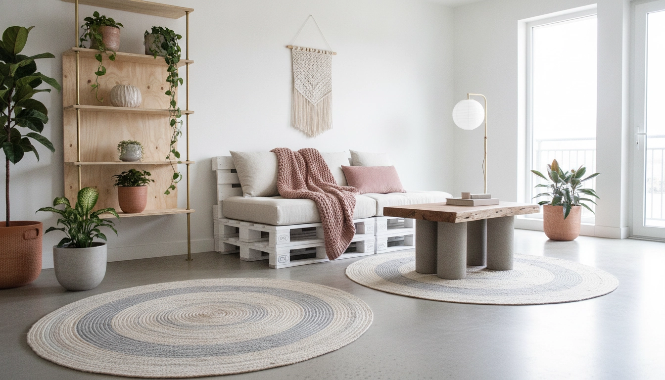 Exemple de décoration intérieure réalisée avec des projets de bricolage simples et élégants.