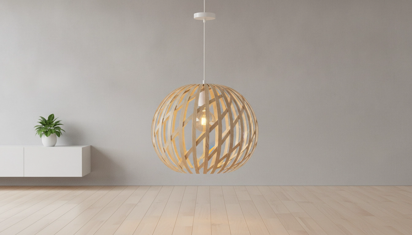 Lampe en bois faite maison pour une décoration scandinave