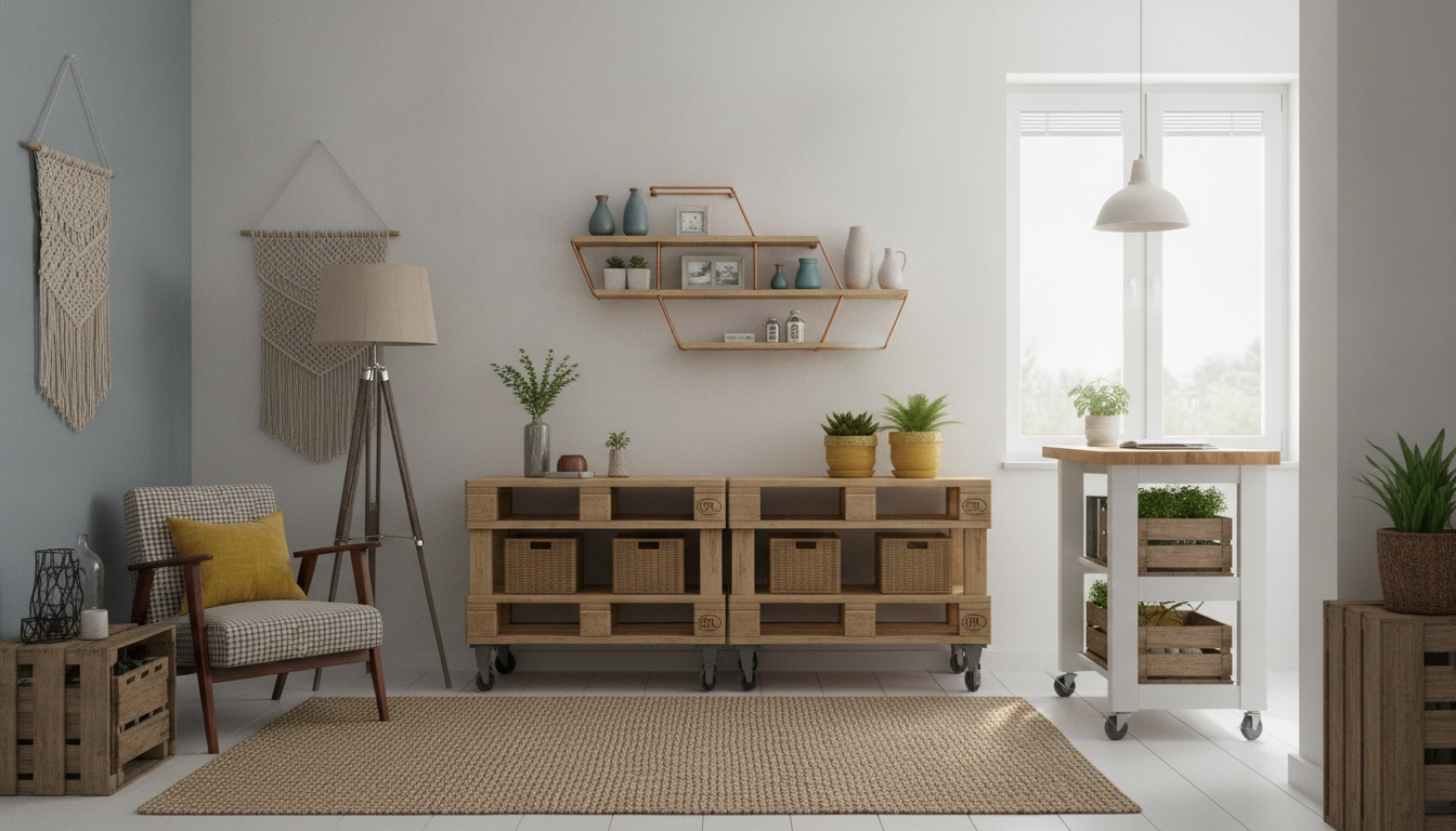Exemple de bricolage décoration petit appartement astuces avec étagères murales