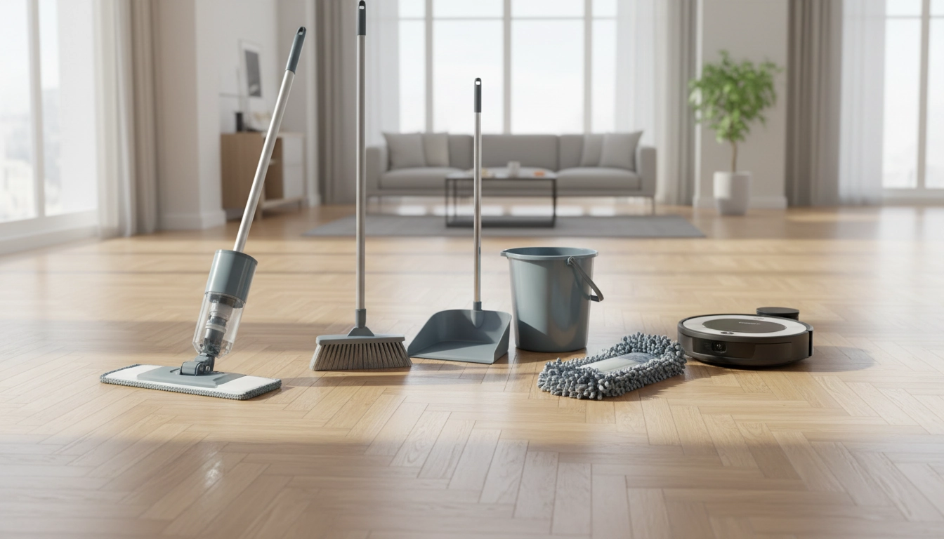 Guide pour choisir balai serpillère entretien sols parquets dans un magasin.