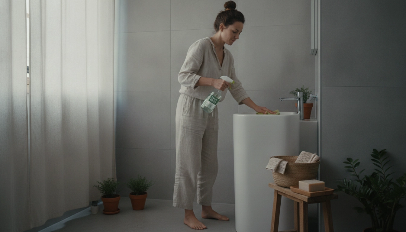 Nettoyage naturel de salle de bain sans déchets