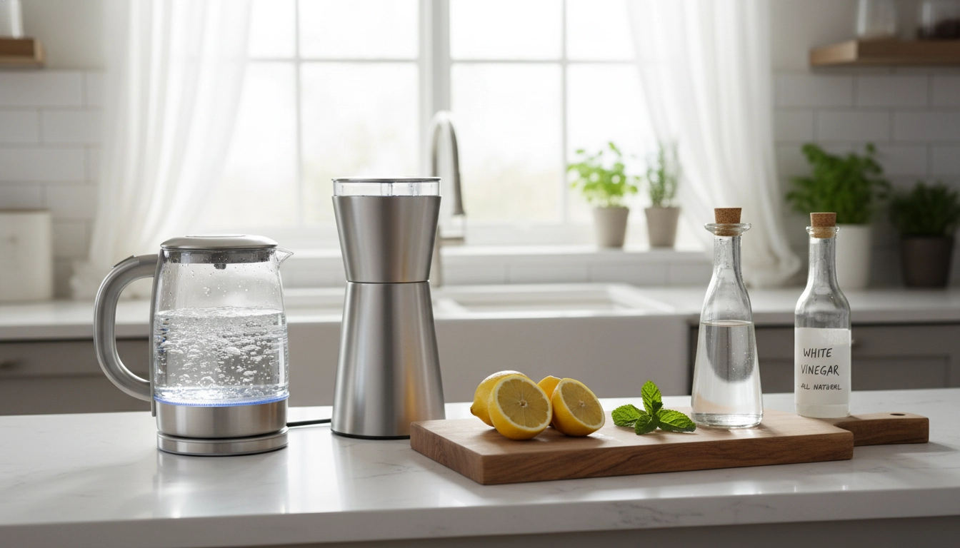 Astuces pour détartrer bouilloire cafetière écologiquement vinaigre citron avec succès.