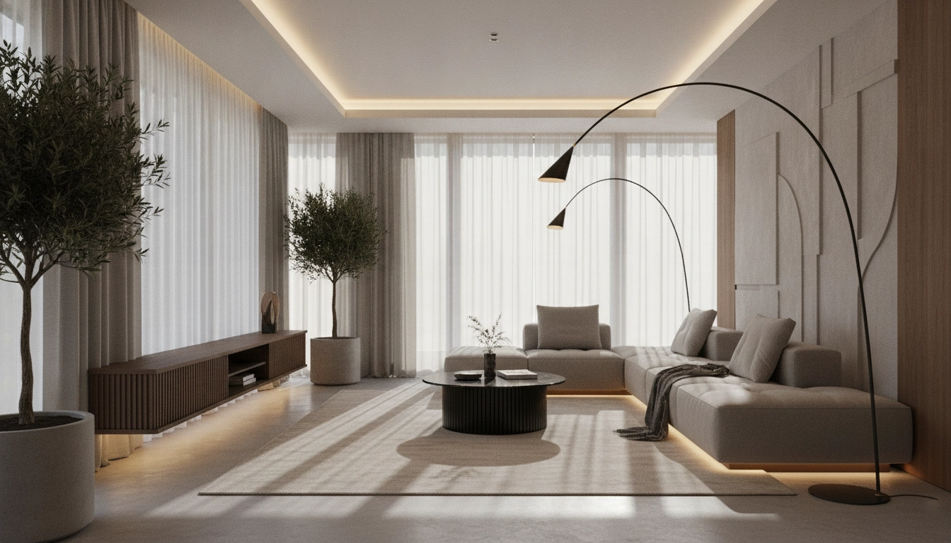 Exemple de mise en place pour un éclairage optimal aménagement salon contemporain