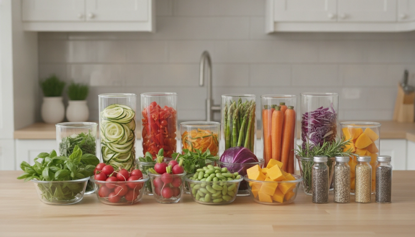 Ingrédients frais et sains prêts pour la planification des repas de la semaine.