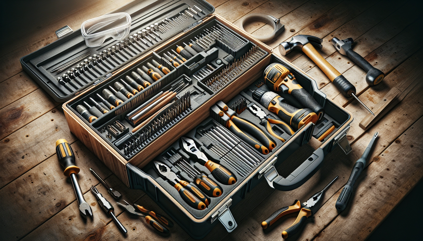 Caisse à outils bien organisée pour prévenir les erreurs d'entretien et de rangement en bricolage