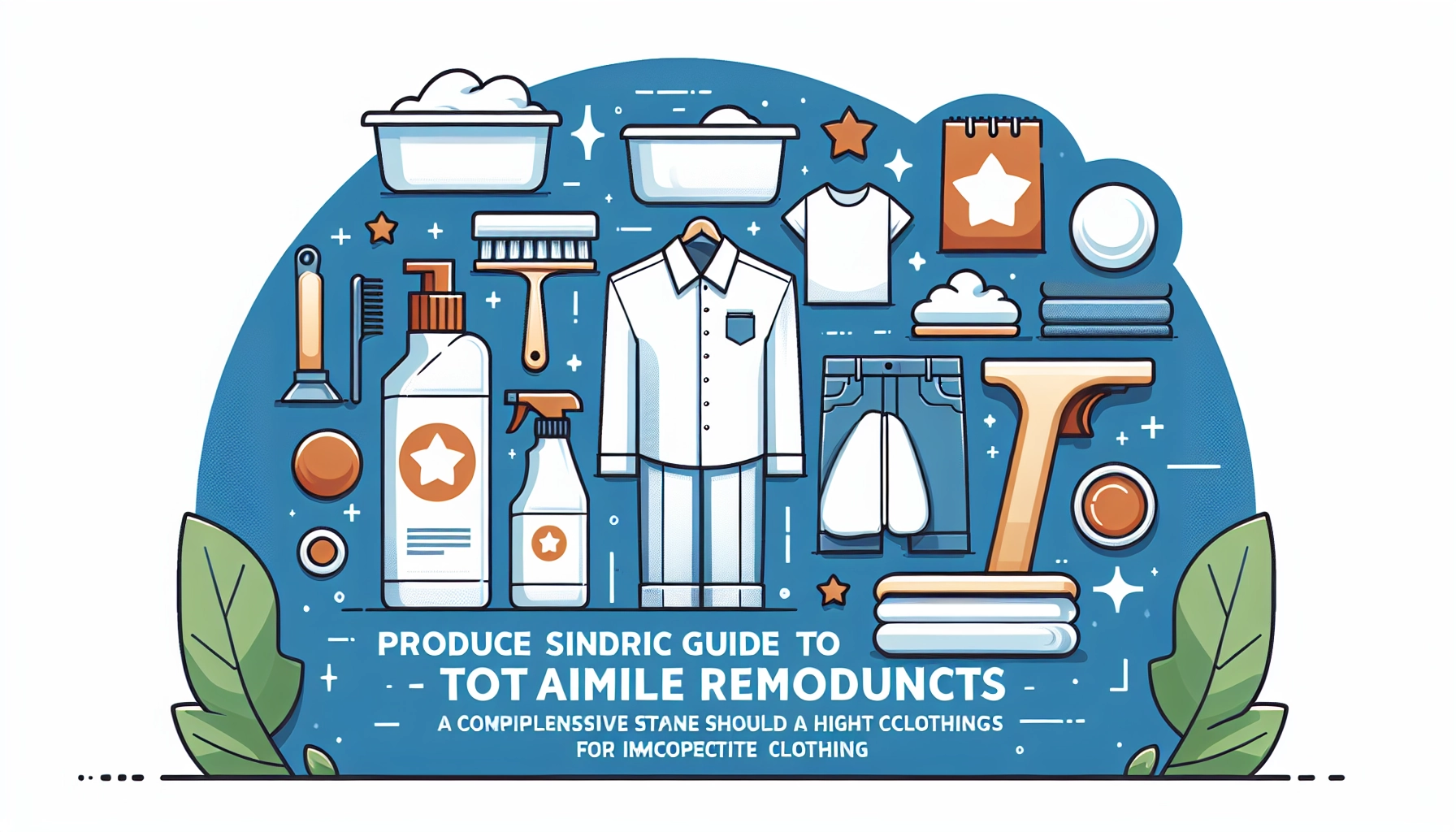 Kit complet de produits de détachage pour vêtements avec différents flacons et sprays détachants sur une surface propre