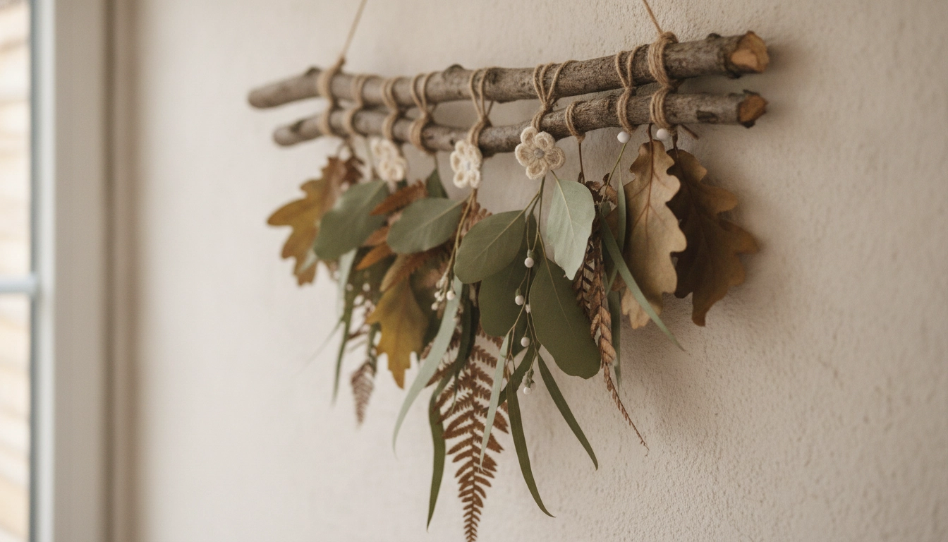 Décoration murale en bois naturel faite main.