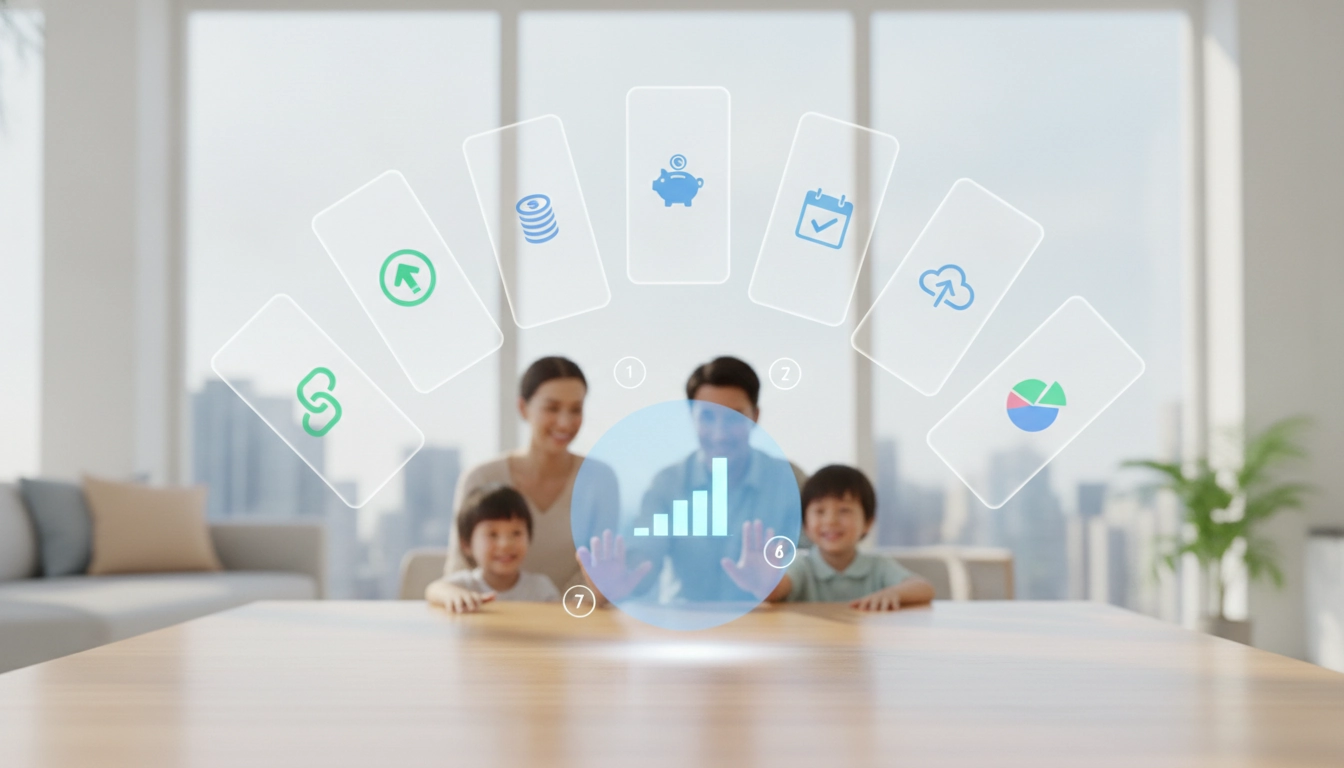 Une personne utilisant un smartphone pour consulter ses finances avec les meilleures applications gestion budget familial.