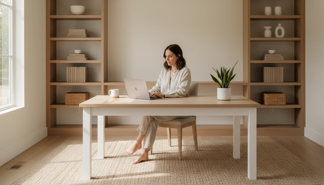 Espace de vie maintenu désencombré grâce à des rituels d'entretien réguliers et une méthode efficace pour désencombrer sa maison