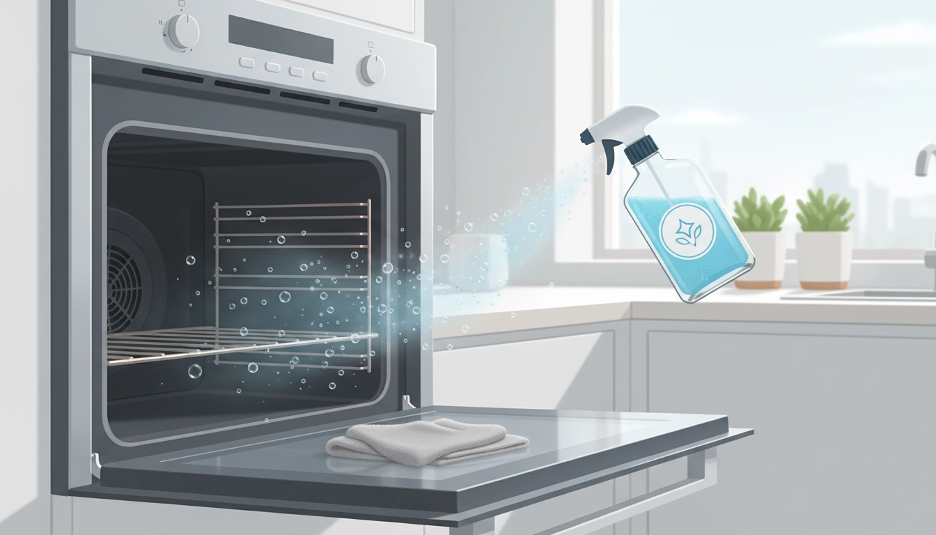 Four de cuisine propre et brillant après nettoyage naturel au bicarbonate