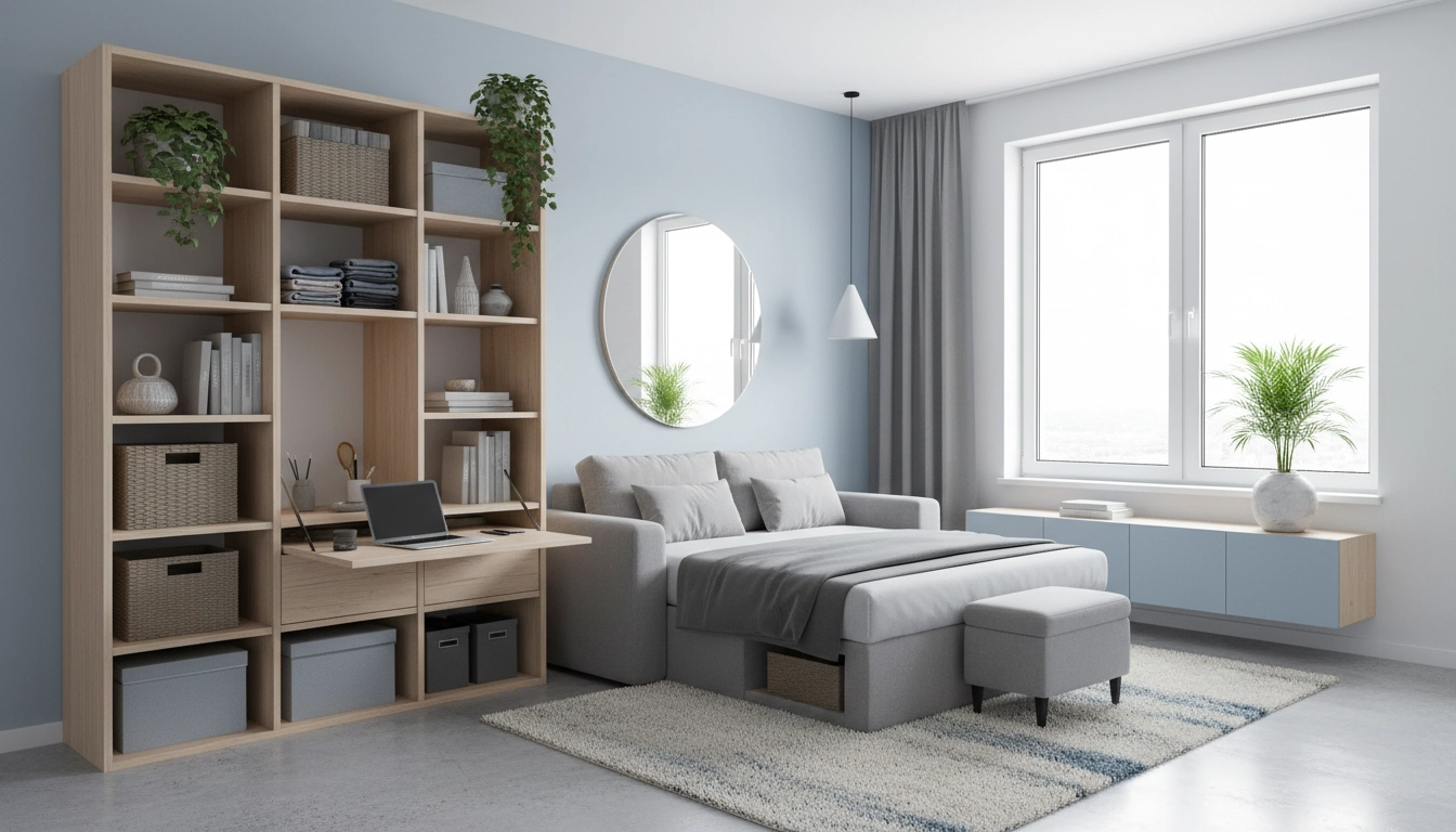 Intérieur d'un petit appartement bien aménagé pour optimiser chaque mètre carré