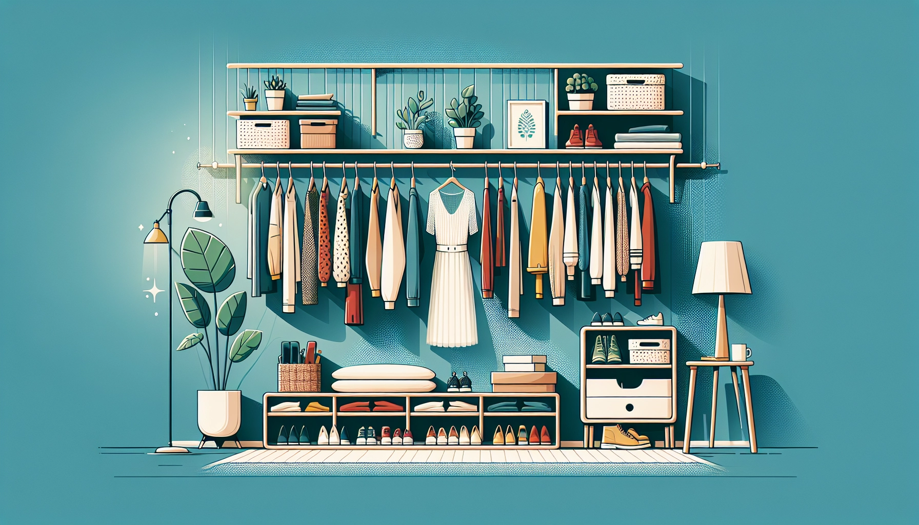 Dressing organisé avec un petit budget, rangement économique et astucieux