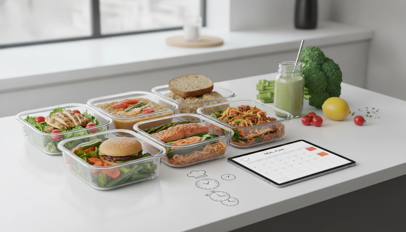 Exemple de planification repas semaine rapide menu sur un tableau blanc
