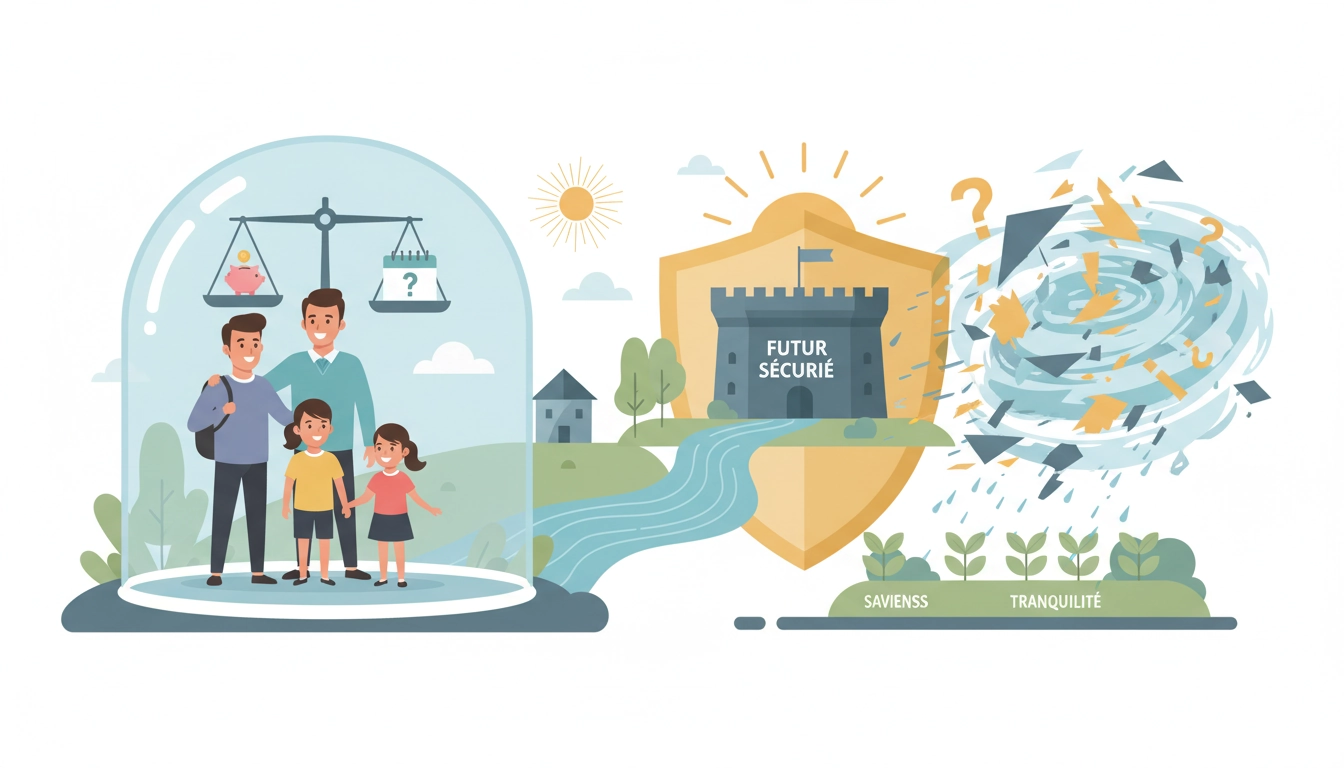 Une famille souriante analysant ses finances pour prevoir imprévus gestion budget familial