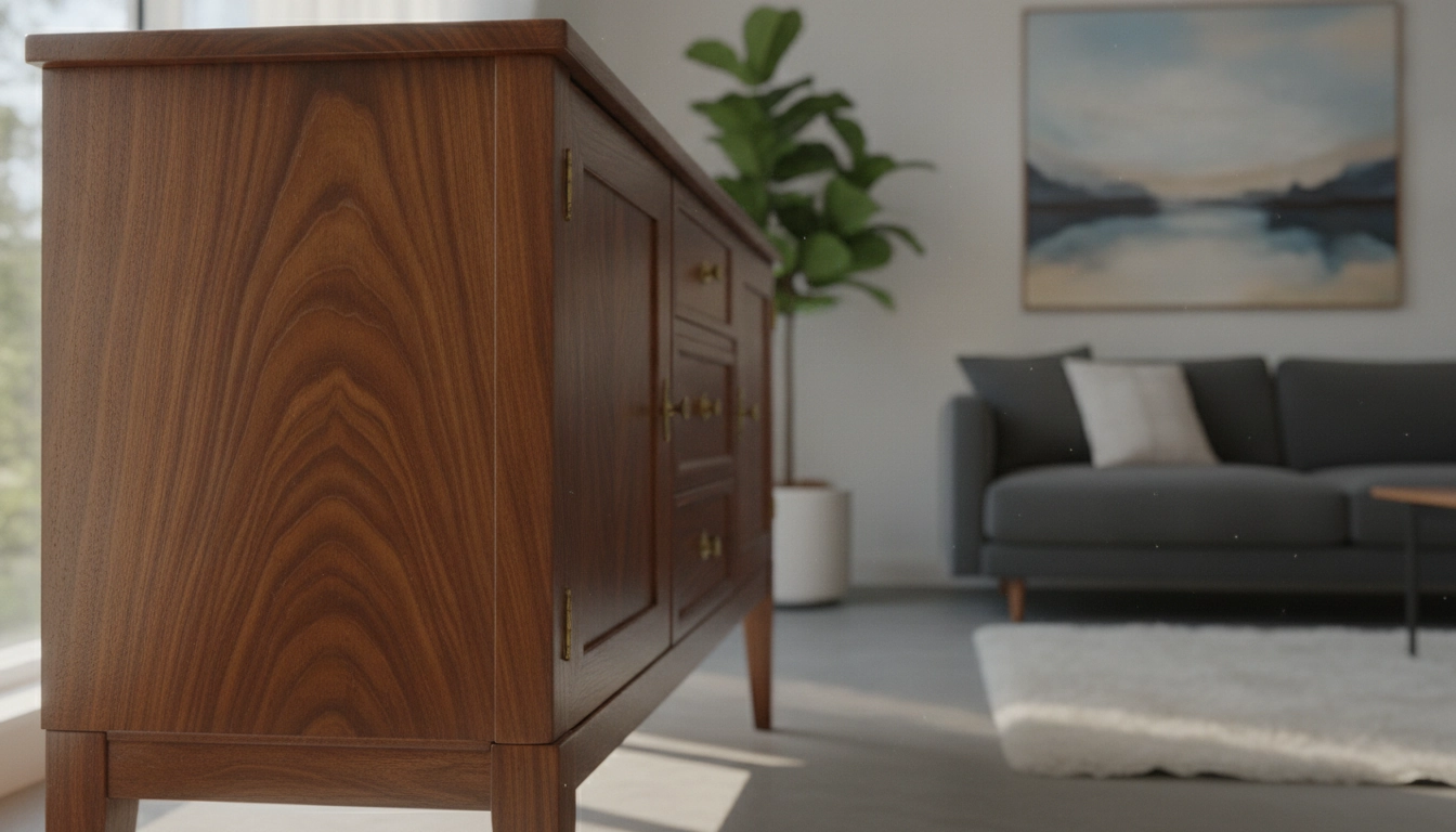 Un meuble en bois parfaitement entretenu et protégé contre les moisissures.