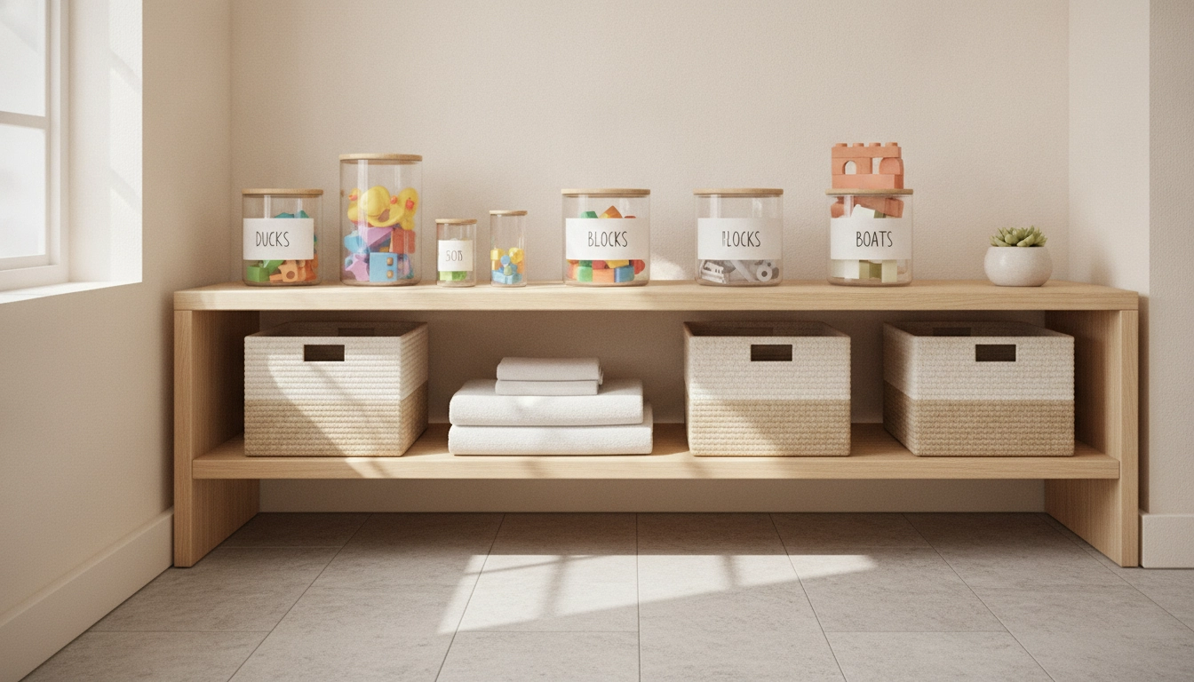 Astuces pour réussir le rangement jouets bain enfants au quotidien