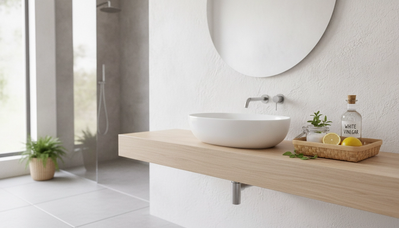 Nettoyage de salle de bain avec des ingrédients naturels