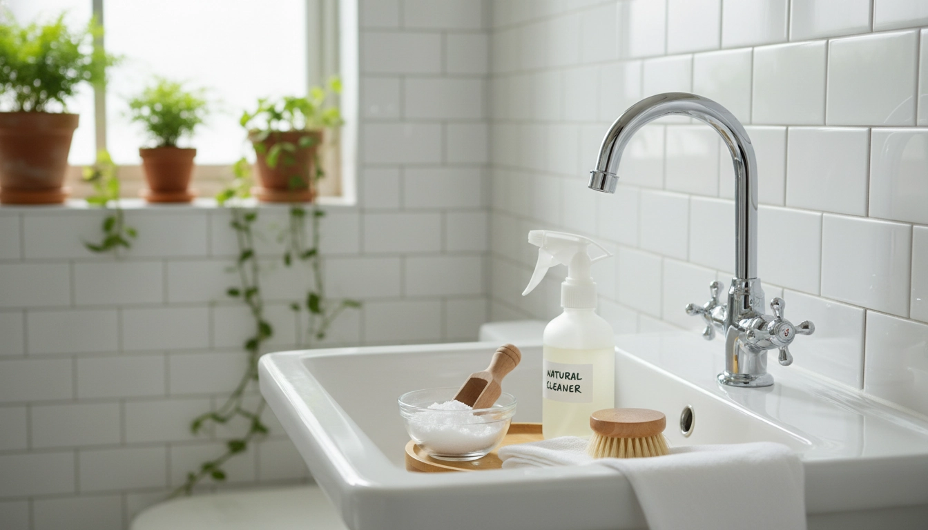 Produits naturels faits maison pour détartrer les robinets et nettoyer la salle de bain écologiquement