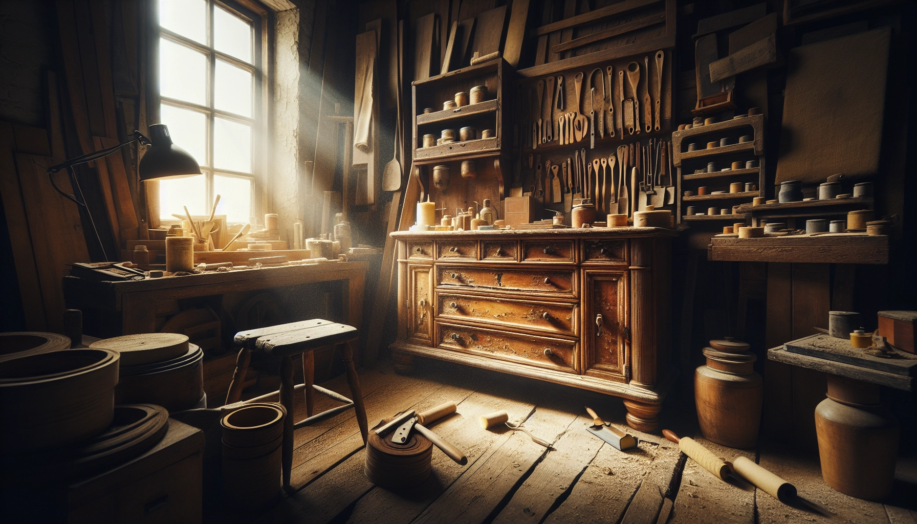 Commode ancienne en bois avec peinture écaillée avant rénovation meubles bois anciens