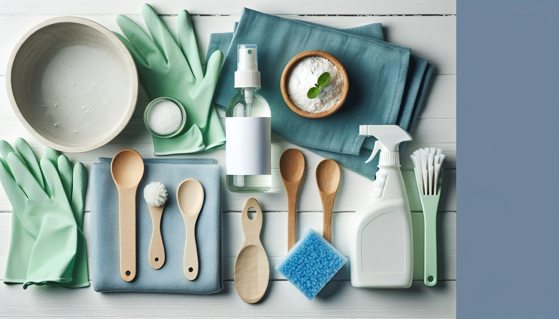 Kit de produits naturels pour une routine de nettoyage express de salle de bain hebdomadaire