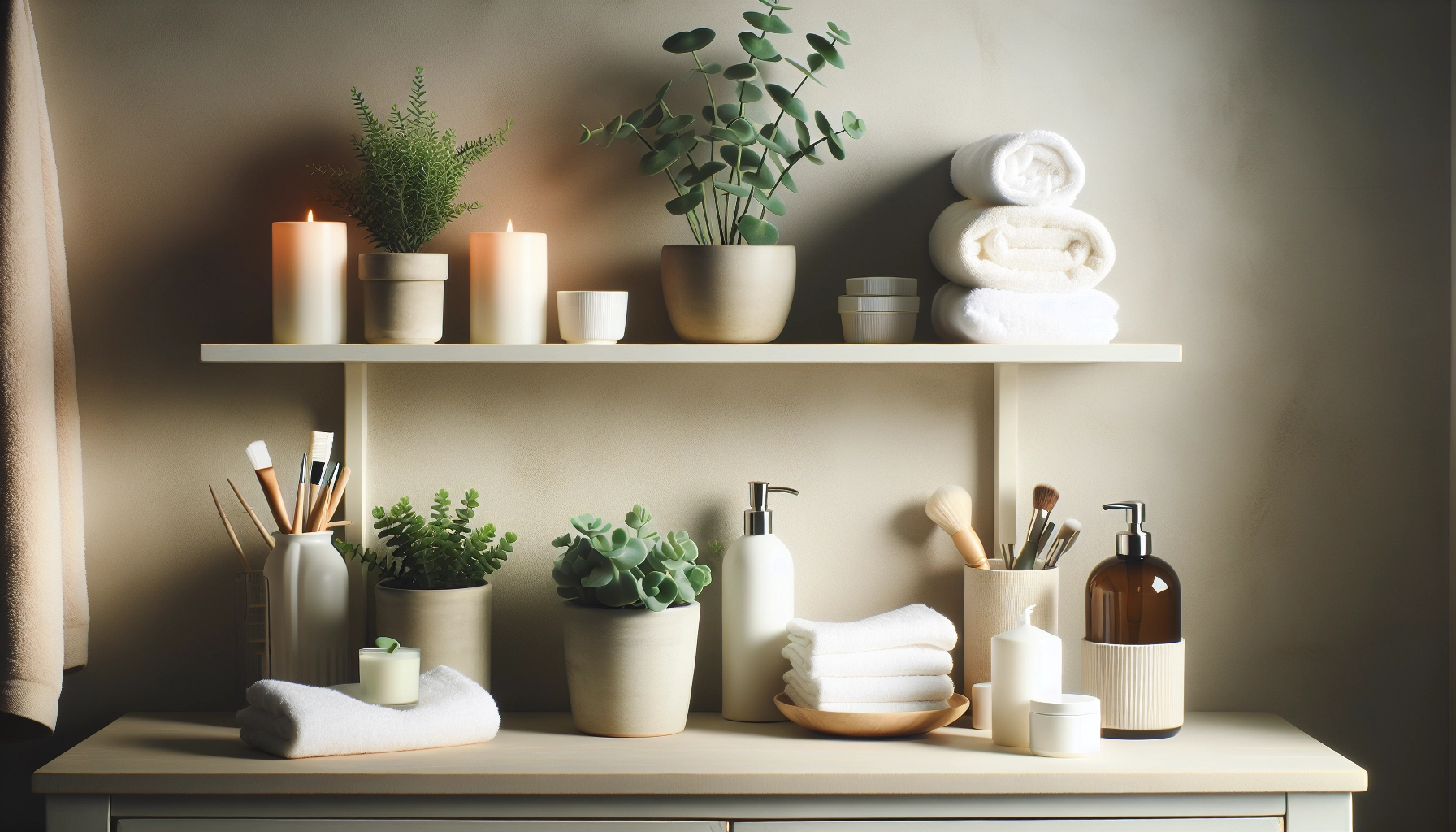 Salle de bain rangée et apaisante grâce à une routine nettoyage salle bain express hebdomadaire maintenue dans le temps
