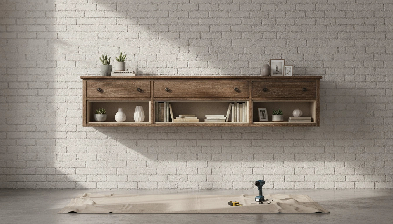 Une vue avant et après pour transformer meuble ancien en étagère style scandinave.